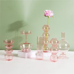 Candle Holders Vase Home Small Hydroponic Plant Glass Bottle Living Room Decor Dried Flower Decoration