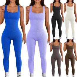 Frauen Jumpsuits Designer ärmellose Weste Onesies gestrickte Bodysuits quadratischer Ausschnitt Gesäß heben schlanke sexy Strampler