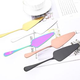 Dinnerware Sets Mirror Set Colorful Stainless Steel Cutlery Cake Shovel Knife Pizza Cheese Divider Knives Baking Tools Tableware