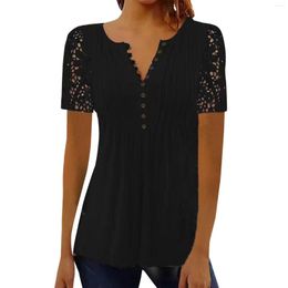 Women's T Shirts Lace Tops For Women Suitable Trendy Fashion See Shirt Loose Solid Athletic Long Sleeve