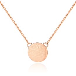 Europe Sweet Geometric Round Pendant Necklace Women Fashion Luxury Brand Rose Gold s925 Silver Necklace Girl Collar Chain High-end Jewellery Valentine's Day Gift