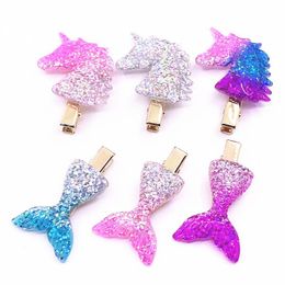 Girls Hair Accessories Hairclips Bb Clip Barrettes Clips Fishtail Unicorn Golden Platypus Card E21678