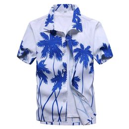 Men's Casual Shirts Mens Hawaiian Shirt Male Casual camisa masculina Printed Beach Shirts Short Sleeve 2019 New Free Shipping Asian SizeM-5XL AA230523
