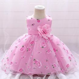 Girl Dresses Year Xmas Dress White Baby For Girls Wedding Birthday Print Flower Toddler Christening Gown Children Clothes