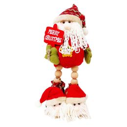 Christmas Decorations Doll Ornaments 34cm Durable XMAS Atmosphere Home Decor Santa Claus Creativity Wooden Bead LegsChristmas DecorationsChr