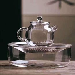 Teaware Mini Kung Fu Small Teapot High Temperature Resistant Glass Handmade Transparent Brewing Teapot Hand Grab Pot