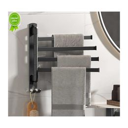 Bathroom Storage Organization Towel Rack Rotatable Shees With Hook No Drill Shower Hanger Kitchen Shelf Accessories Drop Delivery Dh7Im