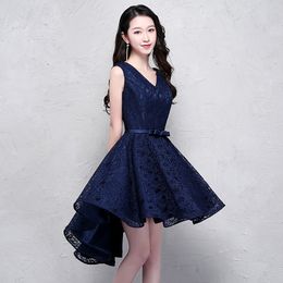 Party Dresses short Prom Dress v-neck lace Hi-low Vestidos Elegant Evening party Dresses 230504