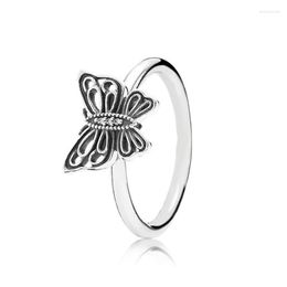 Cluster Rings Authentic 925 Sterling Silver Love Takes Flight Butterfly Fashion Ring For Women Gift DIY Jewelry