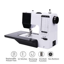 Machines Sewing Machine Portable Handy Mini Replaceable Presser Foot 40 Stitches Overlock Knitting Start Button Electrec With Pedal Table