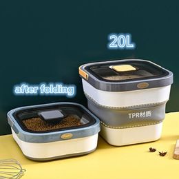 Organization 20L Kitchen Collapsible Container InsectProof MoistureProof Rice Box Grain Sealed Jar Home Storage Pet Dog Food Store Box