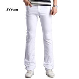 Pants Zyyong Spring New Flared Pants Men's Business Casual Slim Bootcut Flared White Brown Khaki Black Men Trousers Size2838
