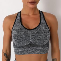 Tops 2021 New Push Up Sports Tops Fitness Women Sport Female Sport Gym Crop Vest Padded Seamless Brassiere Sports Top Workout Bra