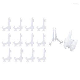 Hooks 12Pcs 3 Inch Plastic Easels Or Plate Holders Display Dinner (Transparent) & 12Pcs/Set Clear D