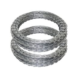 Stainless steel blade barbed rope hot dip galvanized barbed fence anti-climbing net