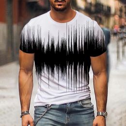 Men s T Shirts T Shirt Graphic 3d O Neck Black White Stripes Oversized Clothing Casual Daily Top Streetwear Short Sleeve Apparel 230503