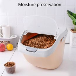 Feeding Pet Cat Dog Food Container With Pulley Plastic Dog Storage Box With Cover AntiOxidation Fresh Food Dog Bucket Pet Accessories