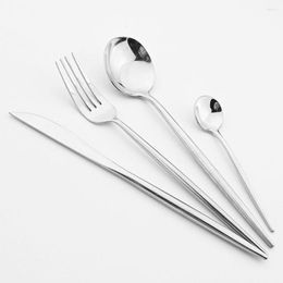 Flatware Sets 4/8/16/24/32Pcs High Quality 304 Stainless Steel Cutlery Silver Tableware Set Western Knife Fork Spoon Dinner Dinnerware