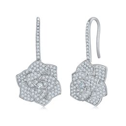Diamond Passed Test 925 Sterling Silver Bling Moissanite Flower Earrings Jewellery for Girls Women for Party Wedding Nice Gift Studs