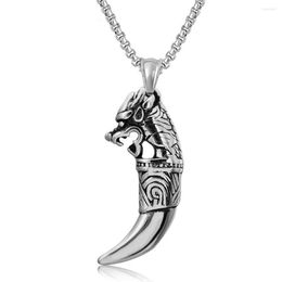 Pendant Necklaces Punk Style Dragon Tooth Bohemian Stainless Steel Collar For Women 2023 Boho Jewelry Gifts Bulk Items Wholesale