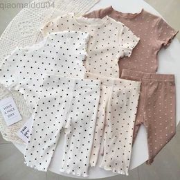 Clothing Sets Brand New Nightgown Floral Suit Baby Full Printed T-shirts Summer 2pcs Toddler Girls Trendy Short Sleeve Pyjamas Set AA230504