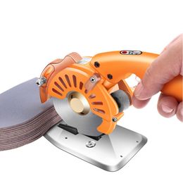 Scharen Industrial Electric Scissors Cutting Cloth Machine Silent Servo Direct Drive Electric Round Knife Cutting Machine Orange 220V