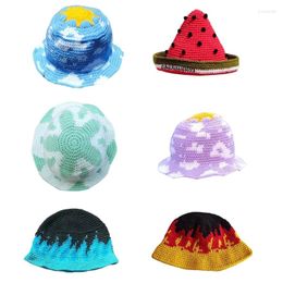 Berets Flame Bucket Hat Knit Pattern Fisherman Crochet Cloud Watermelons