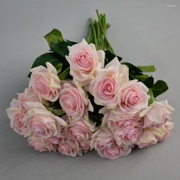 Decorative Flowers 20 Pieces White Pink Multi Colour High Quality Plastic Artificial Rose Flower For Wedding Ceremony Anniversary Party