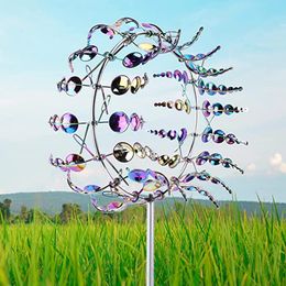 Decorative Objects Figurines Magical Metal Windmill Outdoor Spinners Patio Lawn Courtyard Garden Decor Lover Collectors Kids Birthday Gift 230504