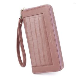 Wallets Long Wallet Women Crocodile Pattern Pu Leather Female Purse Large Zipper Ladies Clutch Wristlet Girl Coin Pocket