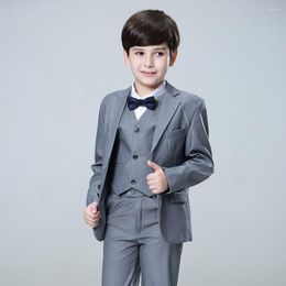 Men's Suits Spring Summer Children's Suit Boys Blazer Jacket Pants Vest Kids Wedding Performance Party Costume Teenager Prom Tuxedo 3Pcs