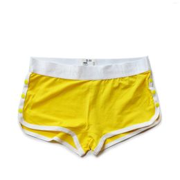 Underpants Men's Underwear Low Waist Sexy Solid Colour Button Pants Sports Youth Fashion Boxer Briefs