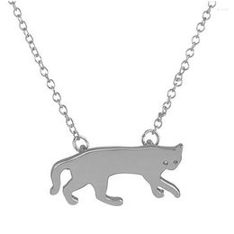 Chains 1Pc Fierce Leopard Silhouette Animal Necklaces Pendants Mix Colour Link Chain Men Women Jewellery Book Tag