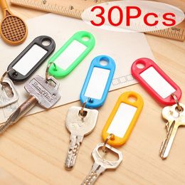 Keychains 30pcs Colored Plastic Key Tag Chain Sign Luggage Accessories