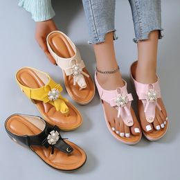 Sandals Flipflops Womens Flowers Summer Platform Wedge Heel Outdoor Beach Fashion Comfortable Peep Toe Slippers Women Luxury 230503