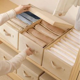 Storage 1pc Wardrobe Clothes Organiser with Cover Foldable Closet Divider Underwear Drawer Mesh Separation Box for Tshirt Legging Socks