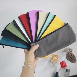 Cosmetic Bags Cases 10pcs Blank Canvas Cosmetic Cags Zipper Bags Pencil Bags Blank DIY Craft Pouches Pencil Case Coin Case Customised Canvas Bag Z0504