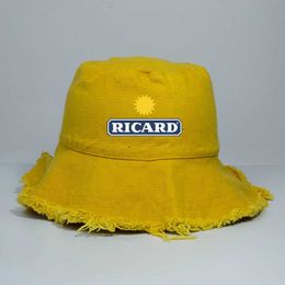 Wide Brim Hats Raw Edge RICARD Bucket Hat Ladies Bob Ricard Beach Fishing Hat Outdoor Sports Pull Up Fisherman Hat Panama Hat Wholesale J230503