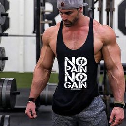 Mens Tank Tops Arrivals Bodybuilding stringer tank top man Cotton Gym sleeveless shirt men Fitness Vest Singlet sportswear workout tanktop 230504