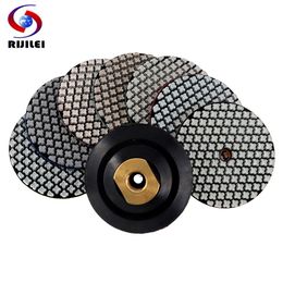 Polijstpads 7Pcs/Set Super 3 Inch Dry Diamond Polishing Pad Flexible Sanding Discs New Design Marble Granite Stone Tile 80mm Grinding Wheels