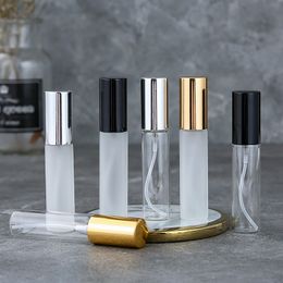 200PCS 10ML Clear Frosted Glass Perfume Bottle Spray Atomizer Empty Sample Vials Refillable Mini Sprayer Bottle