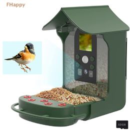 Other Bird Supplies Solar Smart Feeder with Camera 1080HD Night Vision AI Recognition Species Connexion Auto Capture 230503