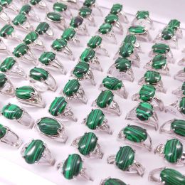 Mix Styles Oval Malachite Stone Rings Women Green Synthetic Bead Finger Ring Party Wedding