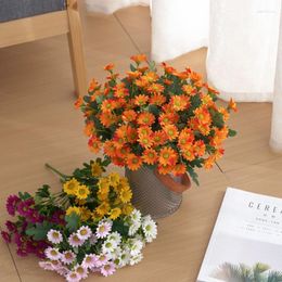 Dekoratif çiçekler yapay bitkiler 31cm güneş çiçek renkli küçük papatya ipek ev bahçe dekorasyon Chrysanthemum düğün diy partisi