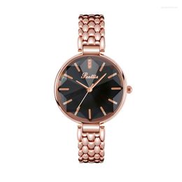 Wristwatches Top Quality Rose Gold Watch Women Scottie Brand Japan Quartz Ladies Shining Cutting Mirror Female Wrist 2023