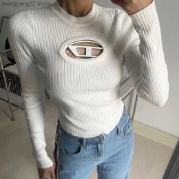 Women's Tanks Camis 2022 Winter Tops T-shirt Fashion Ladies Pit Stripes Short Section Sweater Female Slim Thin Bottoming Knitwear Tide INS T230504