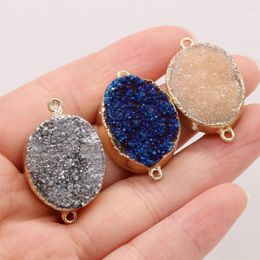 Pendant Necklaces Natural Semi-precious Crystal Bud Round Connector 20x30mm For DIY Necklace Jewellery Making Gift
