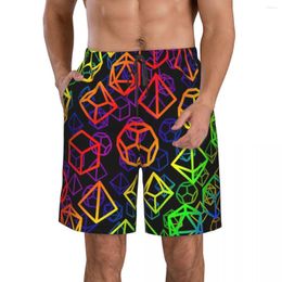 Men's Shorts D20 Dice Men's Beach Fitness Quick-drying Swimsuit Funny Street Fun 3D