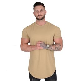 Men's TShirts Gym Tshirt Men Short sleeve Cotton Tshirt Casual blank Slim t shirt Male Fitness Bodybuilding Workout Tee Tops Summer clothing 230503