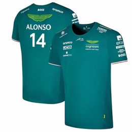 Men's T-Shirts Aston Martin Aramco Cognizant Official Fernando Alonso Team Driver T-Shirt Summer men's casual quick-drying short sleeve 230428
